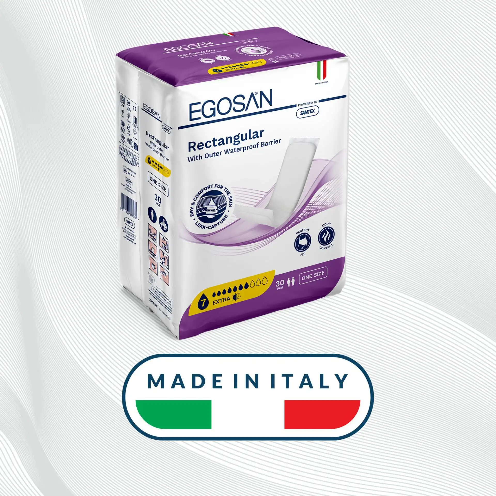 Pannoloni Rettangolari Con Barriera Incontinenza media, made in Italy, super assorbenti, alta vestibilità, comfort, uomo e donna, giorno