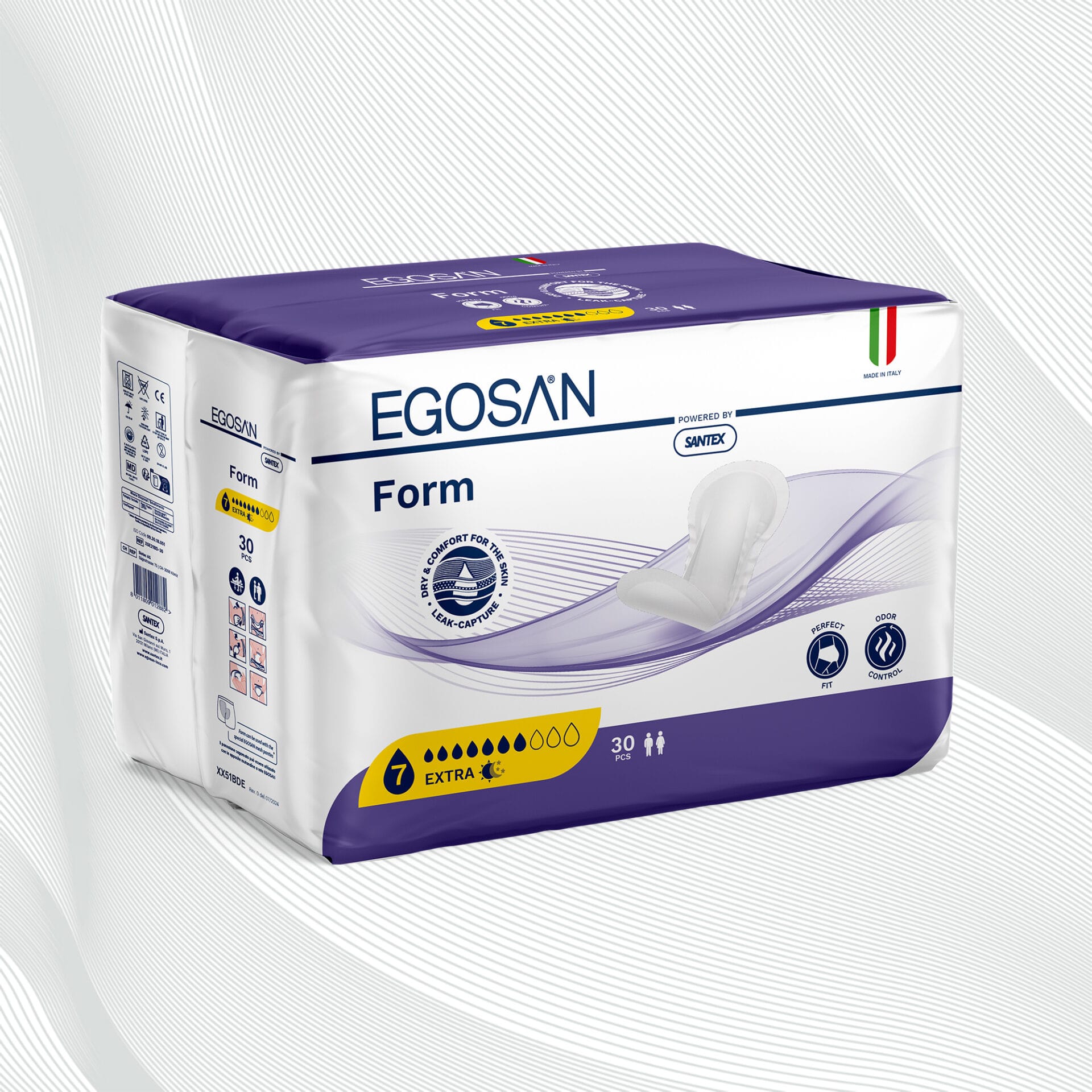 Egosan Pannoloni Sagomati Extra, incontinenza media, uomo e donna, giorno