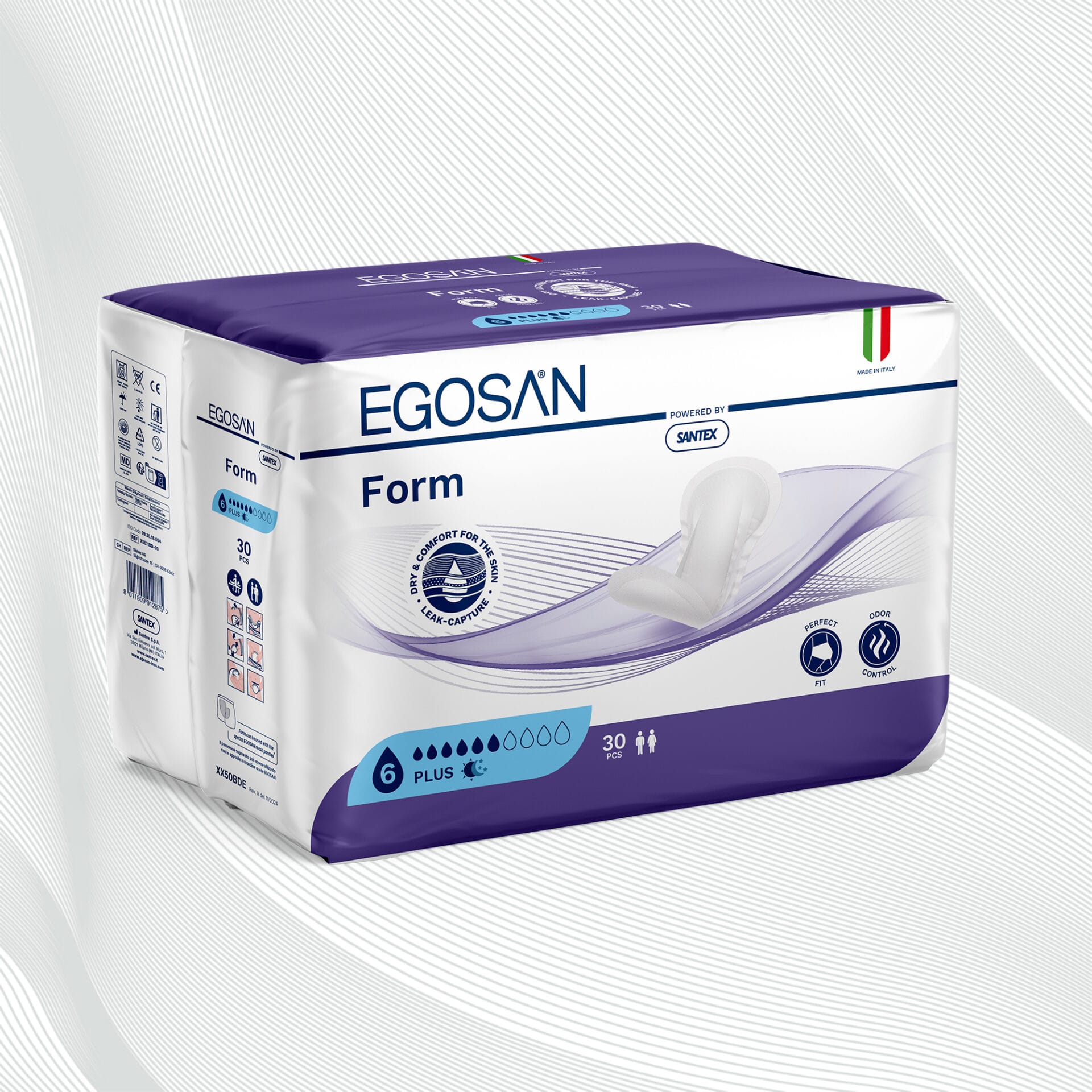 Egosan Pannoloni Sagomati Plus, incontinenza media, uomo e donna, giorno