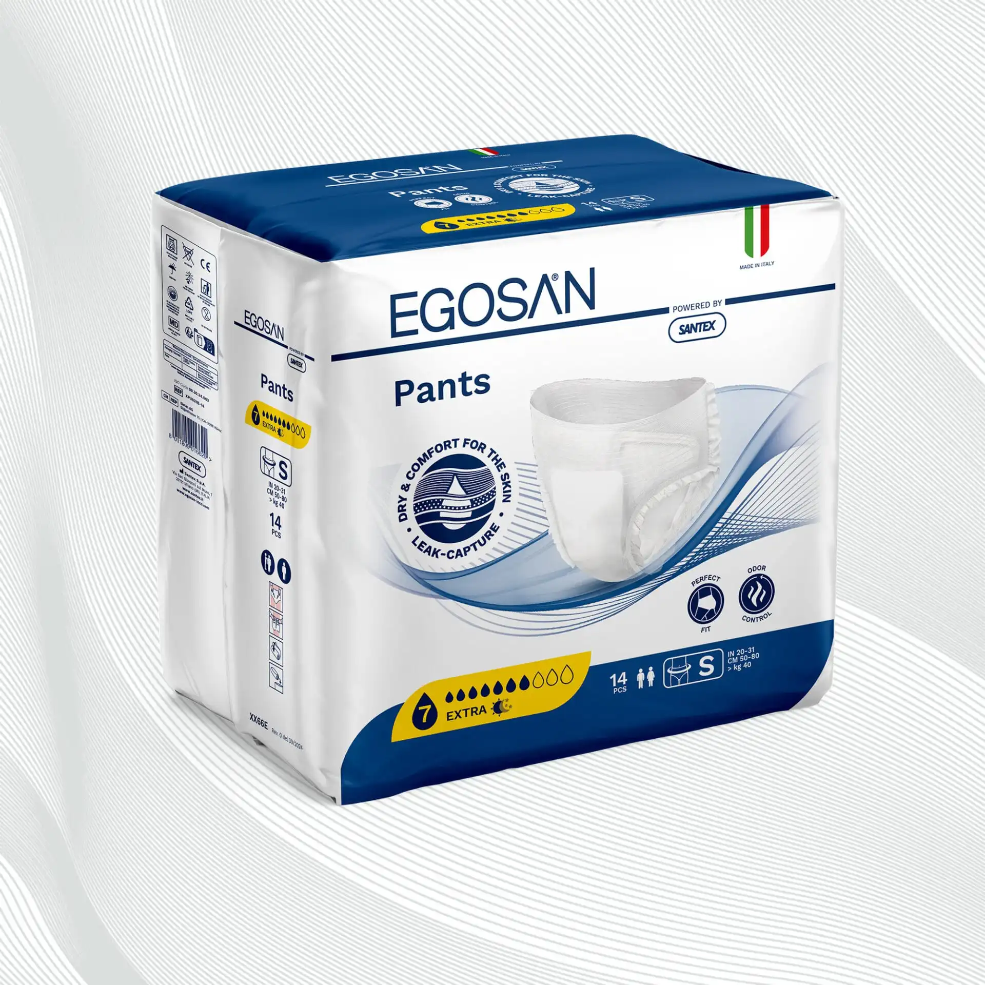 Egosan Pants assorbenti extra, incontinenza media, uomo e donna, giorno, S