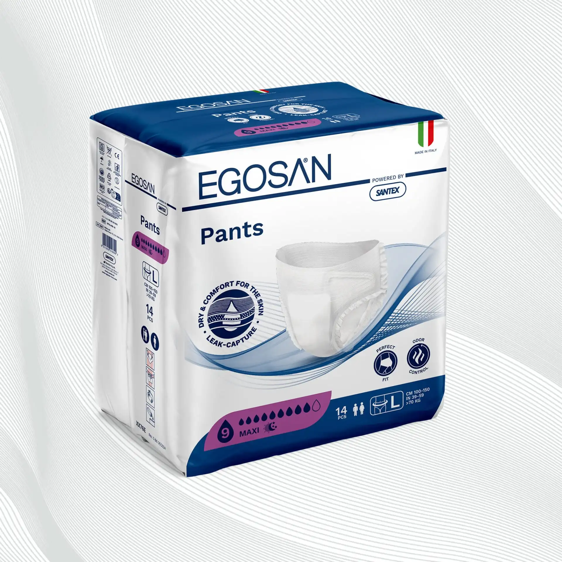 Egosan Pants assorbenti maxi, incontinenza grave, gravissima, uomo e donna, notte, L