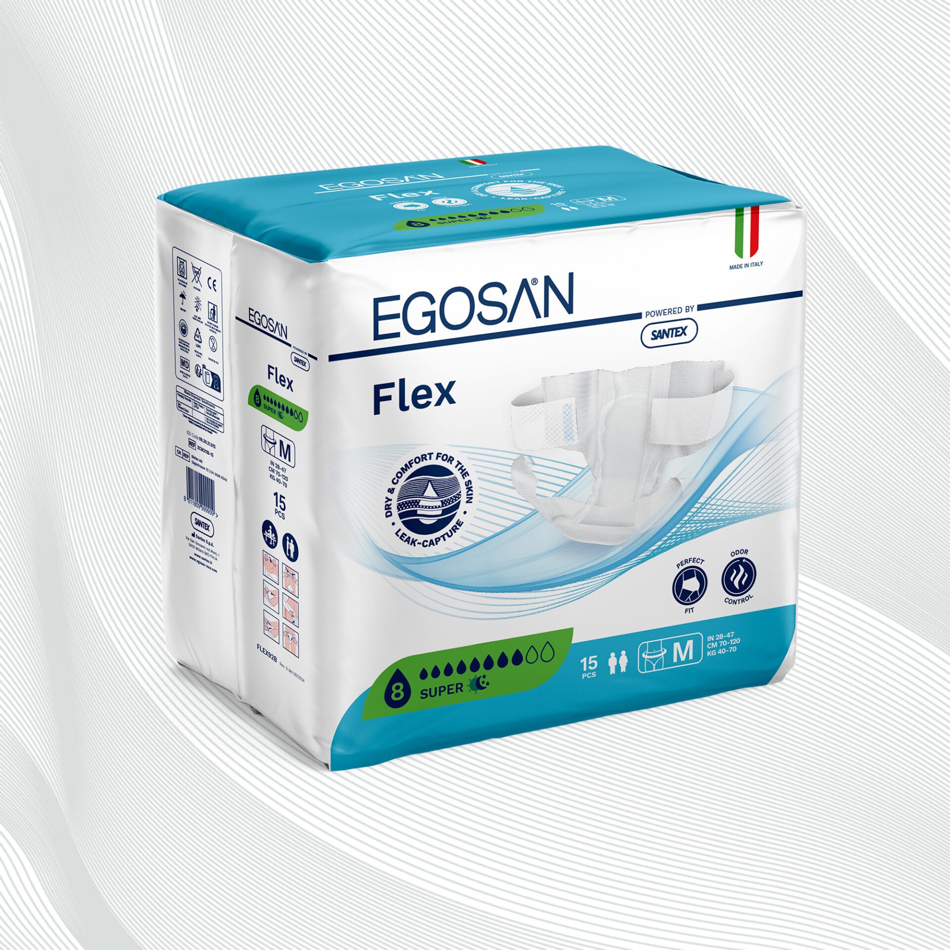 Egosan Pannoloni con Cintura super, incontinenza media e grave, uomo e donna, giorno e notte, M