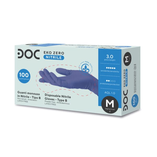 DOC Guanti in Nitrile Powder Free Azzurri 100 pz