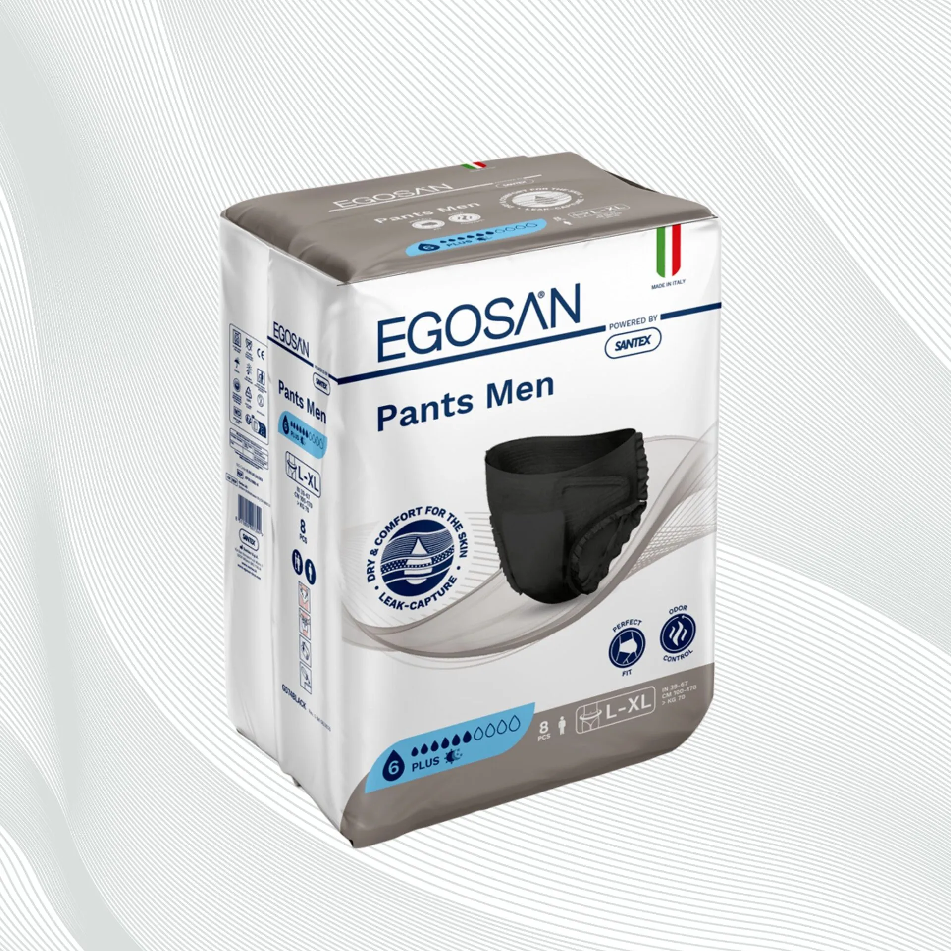 Egosan Pants assorbenti plus, incontinenza media, uomo, giorno L-XL